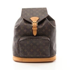 Louis Vuitton Montsouris Backpack Bag Canvas Leather Monogram Brown